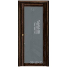 Межкомнатная дверь Оникс Сорбонна Макасар со стеклом