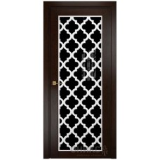 Межкомнатная дверь Оникс Сорбонна Палисандр решетка со стеклом