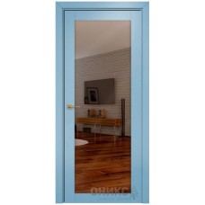Межкомнатная дверь Оникс Сорбонна Эмаль голубая по ясеню с зеркалом