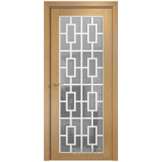 Межкомнатная дверь Оникс Сорбонна Дуб светлый решетка со стеклом