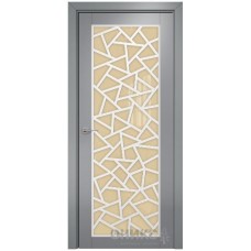 Межкомнатная дверь Оникс Сорбонна Эмаль по RAL7040 МДФ решетка со стеклом