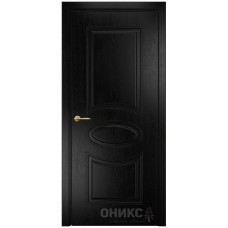 Межкомнатная дверь Оникс Эллипс Эмаль черная по ясеню