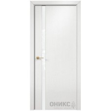 Межкомнатная дверь Оникс Престиж 1 Эмаль белая по ясеню со стеклом