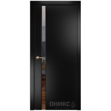 Межкомнатная дверь Оникс Престиж 1 Эмаль черная МДФ с зеркалом