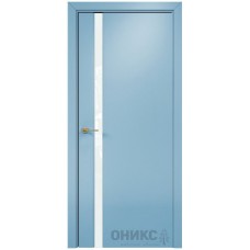 Межкомнатная дверь Оникс Престиж 1 Эмаль голубая МДФ со стеклом