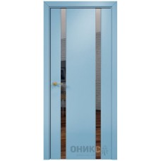 Межкомнатная дверь Оникс Престиж 2 Эмаль голубая МДФ с зеркалом
