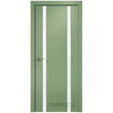 Межкомнатная дверь Оникс Престиж 2 эмаль RAL 6021 по МДФ со стеклом