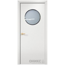 Межкомнатная дверь Оникс Сфера Эмаль белая МДФ со стеклом