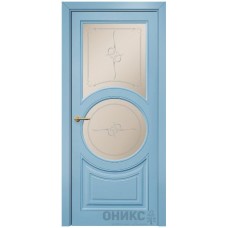 Межкомнатная дверь Оникс Софья Эмаль голубая МДФ пескоструй
