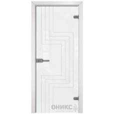 Межкомнатная дверь Оникс Цельностеклянная RAL 0333 гравировка