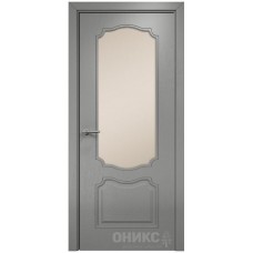 Межкомнатная дверь Оникс Венеция Эмаль RAL 7036 по ясеню со стеклом