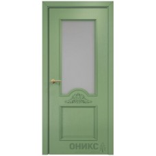 Межкомнатная дверь Оникс Византия эмаль RAL 6021 по ясеню со стеклом