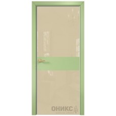 Межкомнатная дверь Оникс Соло 2 Эмаль фисташка МДФ со стеклом