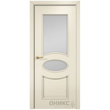 Межкомнатная дверь Оникс Эллипс Эмаль слоновая кость МДФ со стеклом