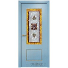 Межкомнатная дверь Оникс Александрия 2 Голубая эмаль патина золото фотопечать №10