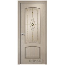 Межкомнатная дверь Оникс Прага Мокко со стеклом бевелс