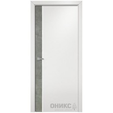 Межкомнатная дверь Оникс Duo бетон светлый / белая эмаль по МДФ со стеклом