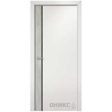 Межкомнатная дверь Оникс Duo CPL лофт / эмаль белая по МДФ со стеклом