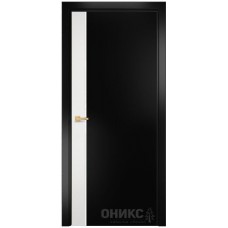 Межкомнатная дверь Оникс Duo эмаль белая по МДФ / эмаль чёрная по МДФ со стеклом