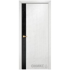 Межкомнатная дверь Оникс Duo эмаль чёрная патина серебро / эмаль белая патина серебро со стеклом