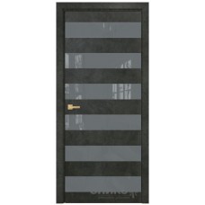 Межкомнатная дверь Оникс Нео Бетон тёмный со стеклом