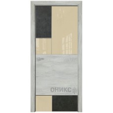 Межкомнатная дверь Оникс New York бетон тёмный_ CPL лофт со стеклом