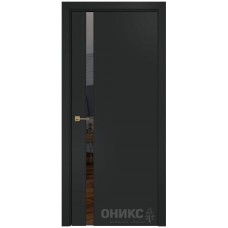 Межкомнатная дверь Оникс Престиж 1 CPL тёмно серый с зеркалом