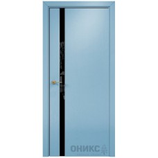 Межкомнатная дверь Оникс Престиж 1 Эмаль голубая по ясеню со стеклом