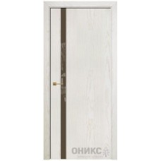 Межкомнатная дверь Оникс Престиж 1 Жемчужный ясень со стеклом