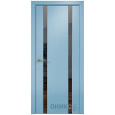 Межкомнатная дверь Оникс Престиж 2 Эмаль голубая по ясеню с зеркалом