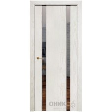 Межкомнатная дверь Оникс Престиж 2 Жемчужный ясень с зеркалом
