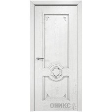 Межкомнатная дверь Оникс Рада Белая эмаль патина серебро
