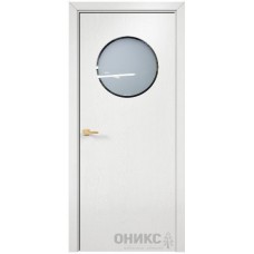 Межкомнатная дверь Оникс Сфера Эмаль белая по ясеню со стеклом