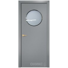 Межкомнатная дверь Оникс Сфера Эмаль по RAL7040 МДФ со стеклом