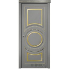 Межкомнатная дверь Оникс Софья Эмаль RAL 7036 по МДФ патина золото