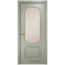 Межкомнатная дверь Оникс Венеция Эмаль 7038 по МДФ стекло с гравировкой со стеклом