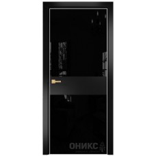 Межкомнатная дверь Оникс Соло 2 Эмаль черная МДФ со стеклом