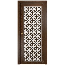 Межкомнатная дверь Оникс Сорбонна Орех тангентальный решетка со стеклом