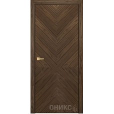 Межкомнатная дверь Оникс Авангард Орех американский натуральный шпон №11