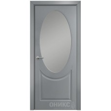 Межкомнатная дверь Оникс Брюссель Эмаль по RAL7040 МДФ со стеклом