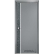 Межкомнатная дверь Оникс Duo Дуб седой/эмаль по RAL7040 МДФ со стеклом