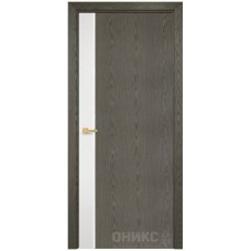 Межкомнатная дверь Оникс Duo эмаль белая по МДФ / дуб арктик со стеклом