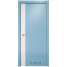 Межкомнатная дверь Оникс Duo эмаль белая по МДФ / эмаль голубая по МДФ со стеклом