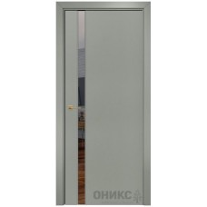Межкомнатная дверь Оникс Престиж 1 CPL светло серый с зеркалом