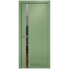 Межкомнатная дверь Оникс Престиж 1 эмаль RAL 6021 по ясеню с зеркалом