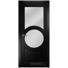 Межкомнатная дверь Оникс Софья Эмаль черная МДФ со стеклом