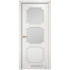 Межкомнатная дверь Оникс Валенсия Эмаль белая МДФ со стеклом