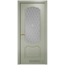 Межкомнатная дверь Оникс Венеция Эмаль 7038 по ясеню стекло с гравировкой со стеклом