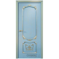 Межкомнатная дверь Оникс Венеция Голубая эмаль патина золото