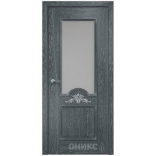 Межкомнатная дверь Оникс Византия Дуб седой со стеклом